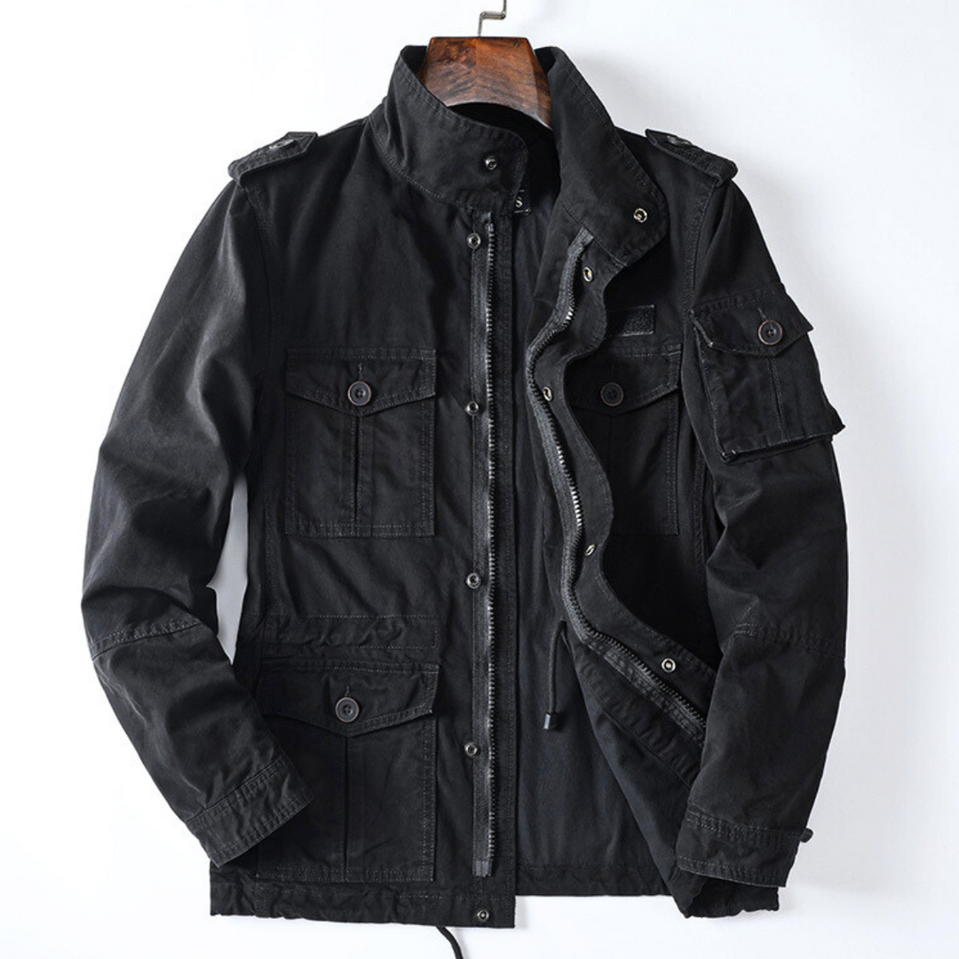 Sergei - Chaqueta Cargo Utilitaria Con Cuello Alto y Manga Larga