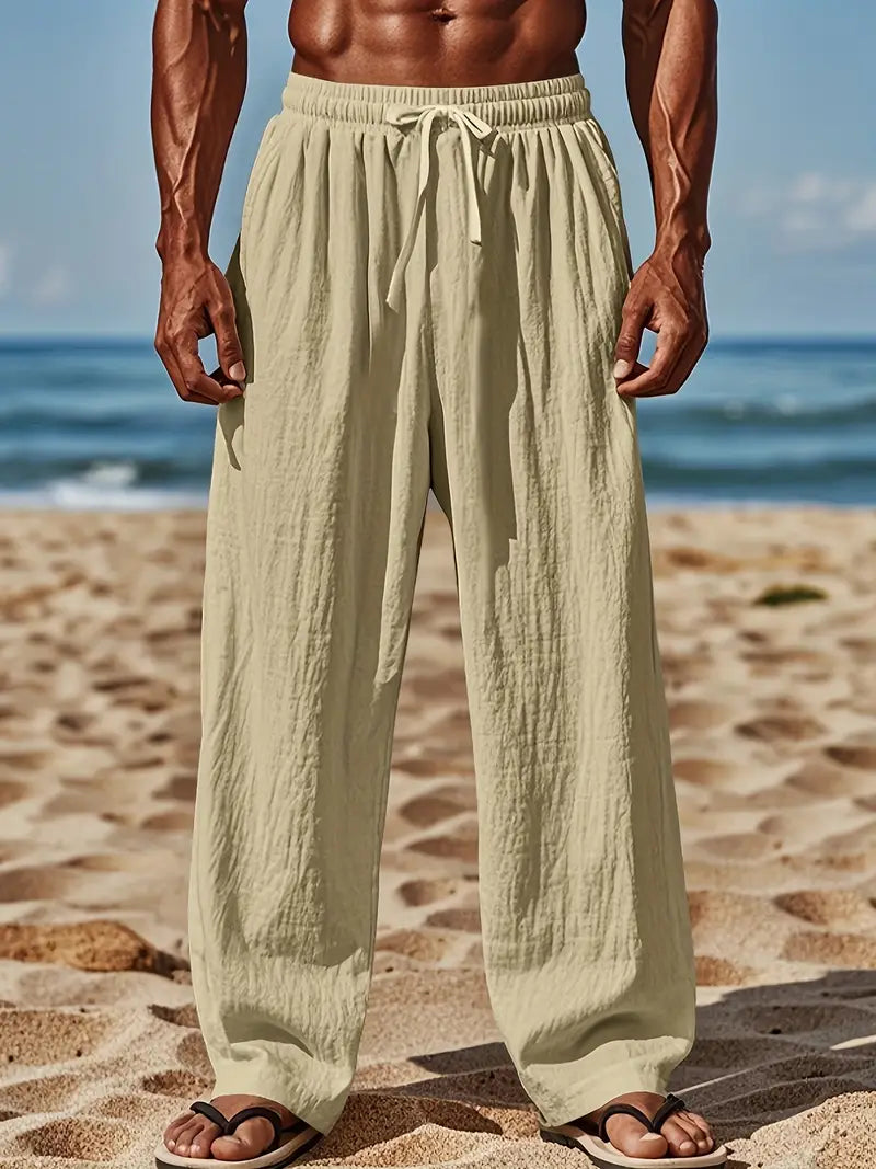 Babaev | Pantalones Anchos de Lino Con Cordón