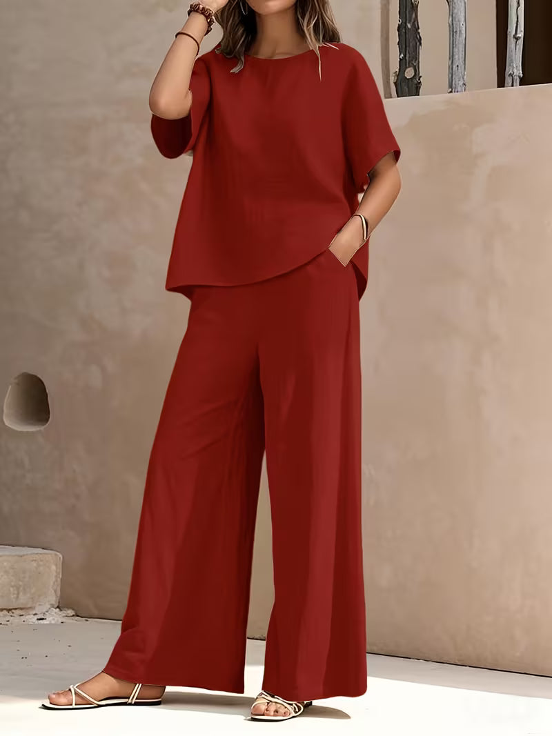 Josy | Conjunto de Pantalón Con Top de Manga Corta