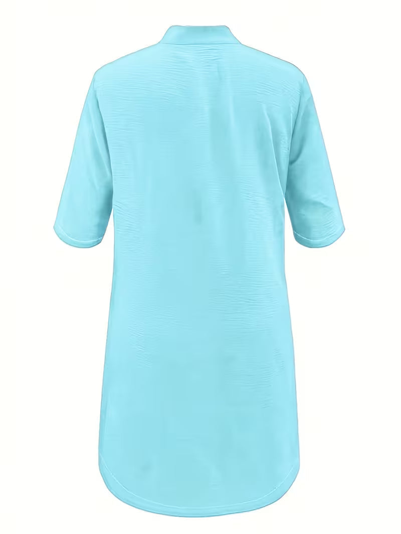 Keiniza | Vestido Camisero de Manga Corta Abotonado