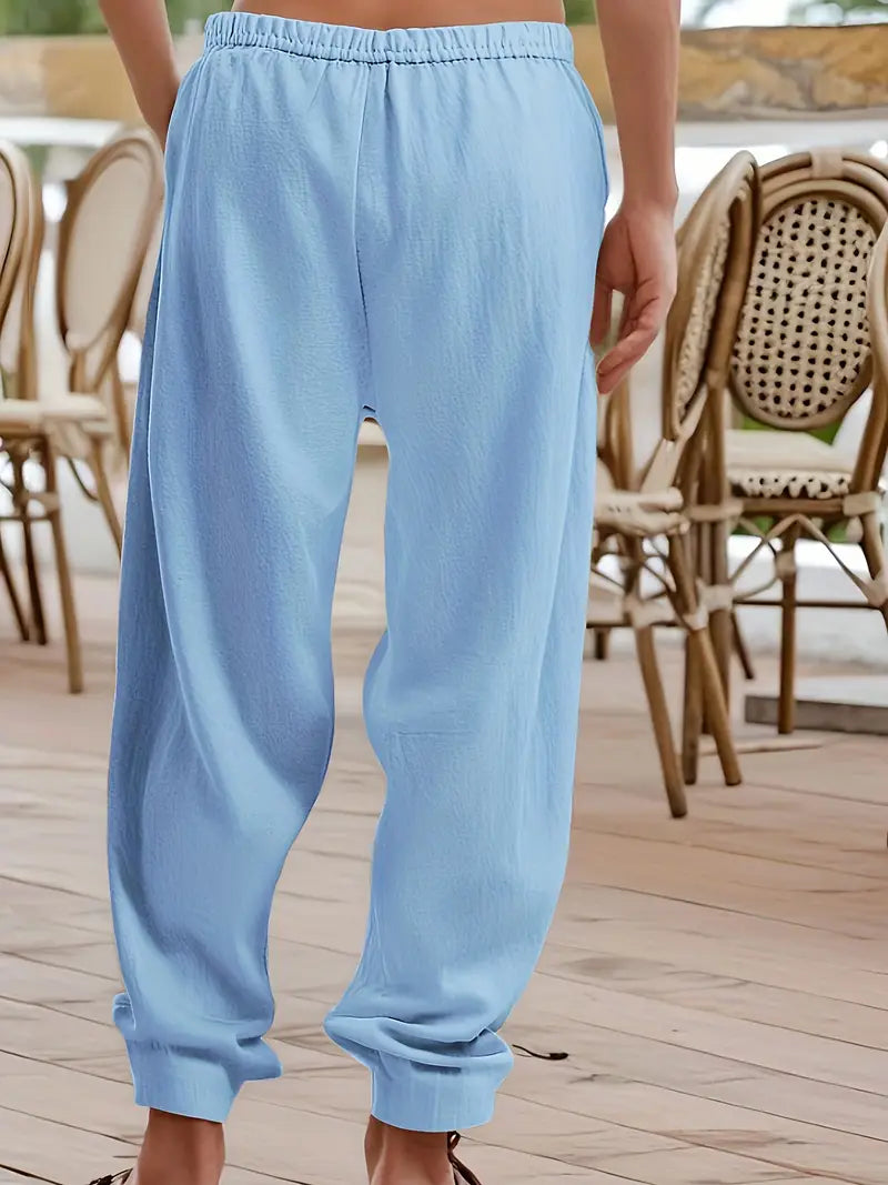 Babaev | Pantalones Anchos de Lino Con Cordón