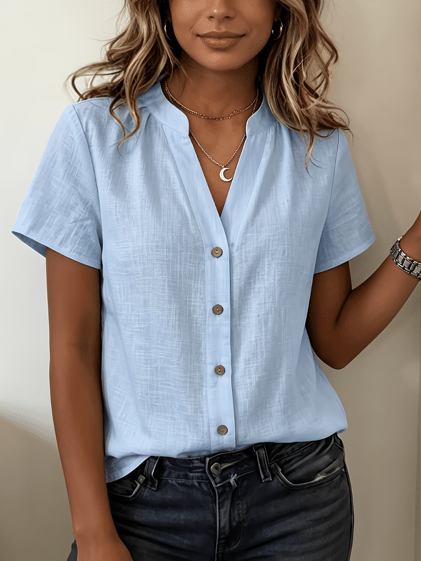 Salish | Blusa de Manga Corta con Botones