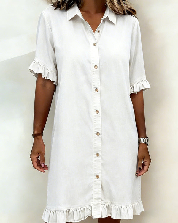 Ndapewa | Vestido Camisero Con Botones Y Volantes