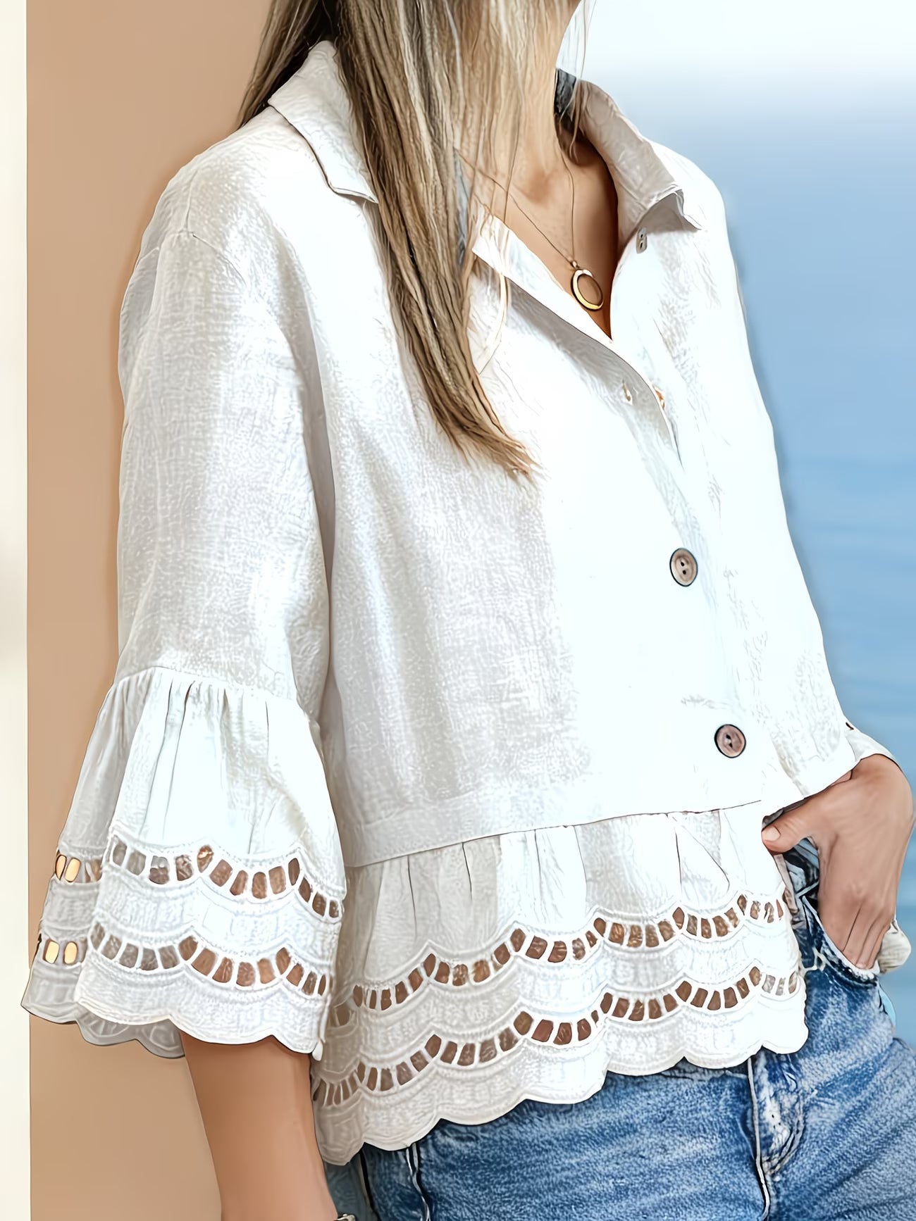Solenn | Blusa De Manga Larga Con Volantes en El Bajo