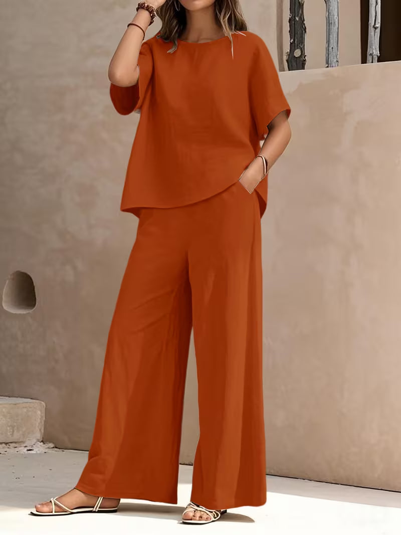 Josy | Conjunto de Pantalón Con Top de Manga Corta