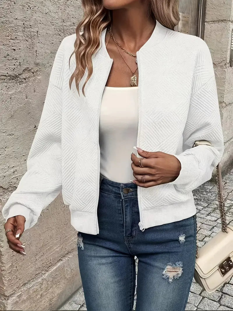 Juanita | Chaqueta De Manga Larga Con Cremallera Frontal Y Textura