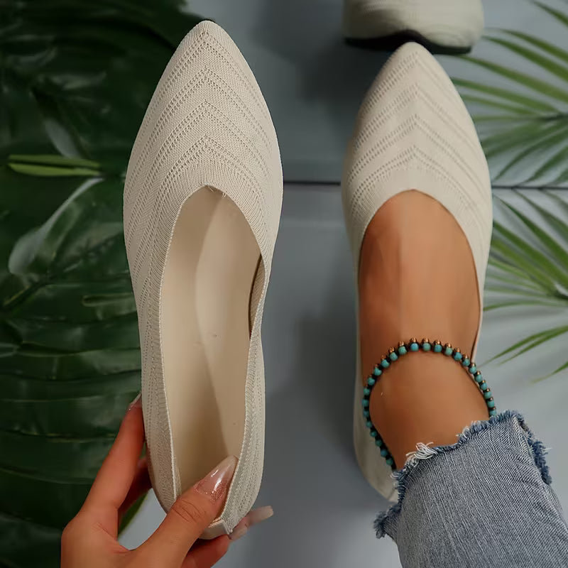 Mikya - Bailarinas Sin Cordones de Punto Con Punta Afilada