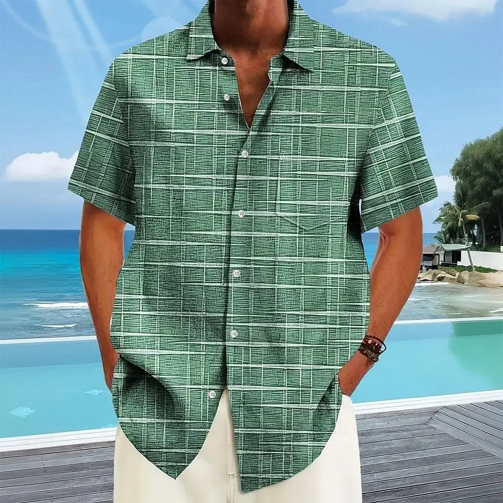 Haroyan | Camisa Hombre Manga Corta Patrón Cuadros