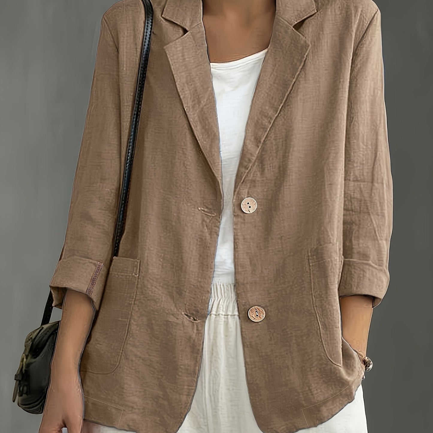 Jayde | Chaqueta Blazer Con Mangas Remangadas Y Bolsillos