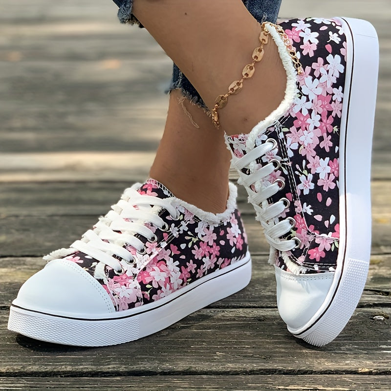 Bristy | Zapatillas Con Estampado Floral y Cierre de Cordones