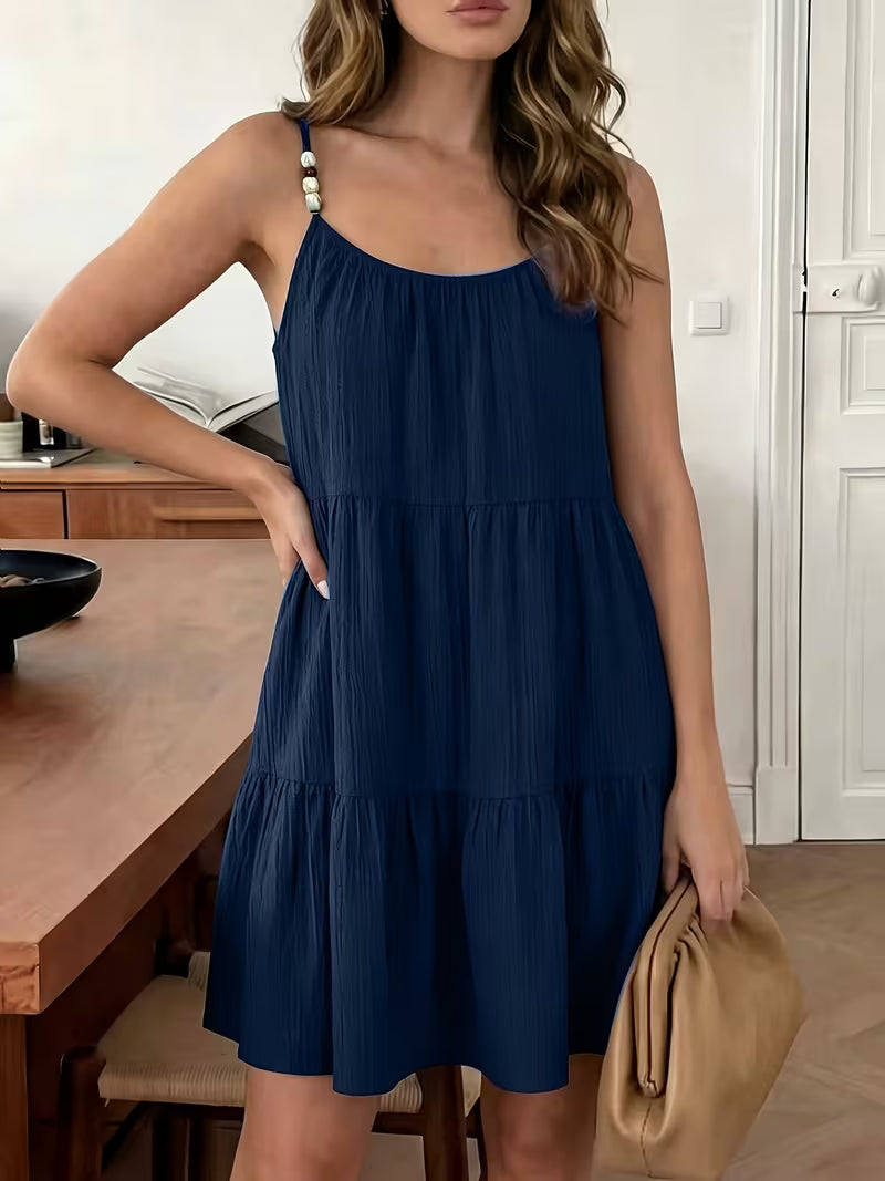 Masley | Minivestido Con Tirantes Finos Con Abalorios