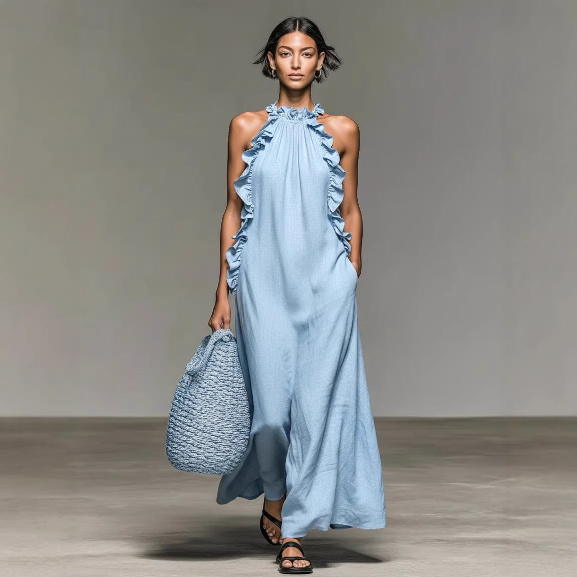 Vasara | Vestido Maxi Sin Mangas Con Volantes