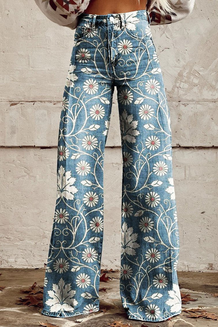 Mailin | Pantalones Anchos Con Estampado De Bengalas