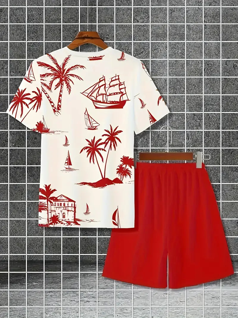 Barea | Conjunto Camiseta Tropical Y Shorts
