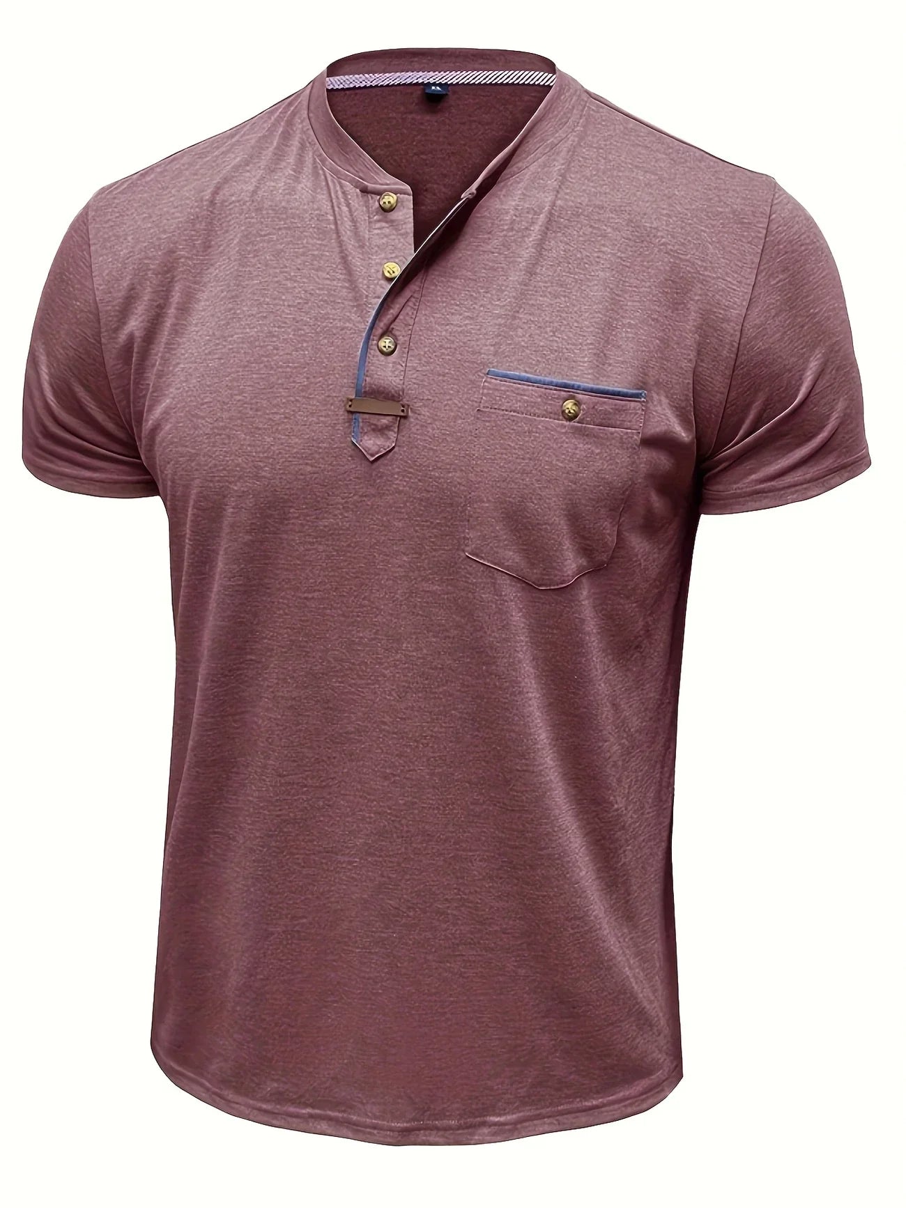 Saxon | Camiseta Henley de Manga Corta con Bolsillo