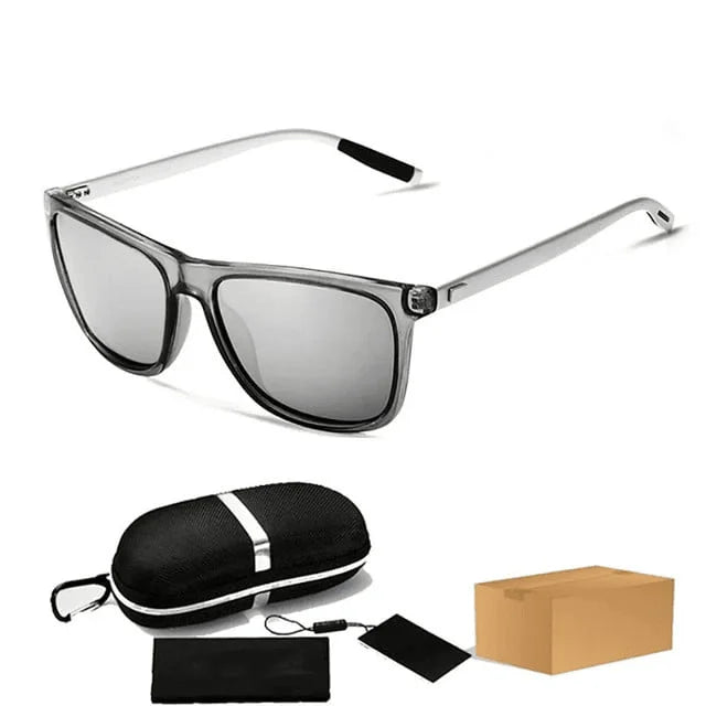 AeroShades - Gafas De Sol Rectangulares Marco Negro Lentes Tintadas