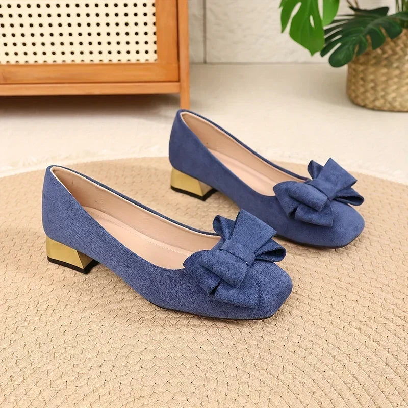 Fiamavetta | Zapatos de tacón bajo con moño elegante
