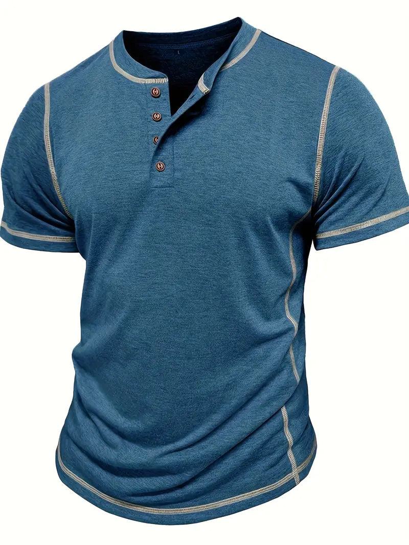 Orazio | Camiseta De Manga Corta Con Cuello Henley