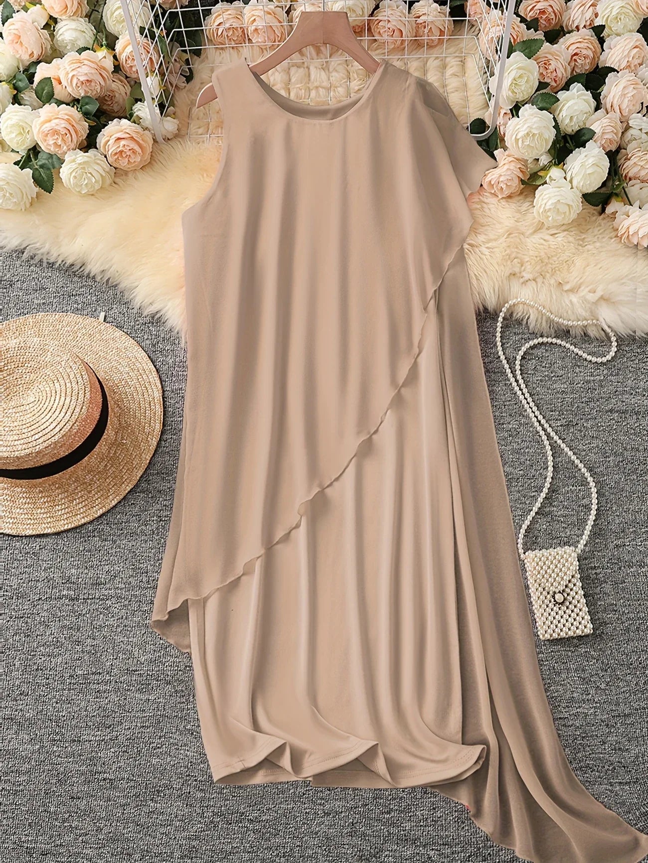 Maren | Vestido Midi Sin Mangas Con Capa