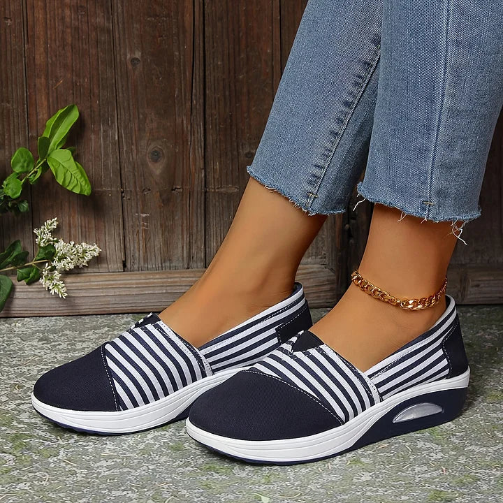 Tasha - Zapatillas Sin Cordones Con Plataforma a Rayas