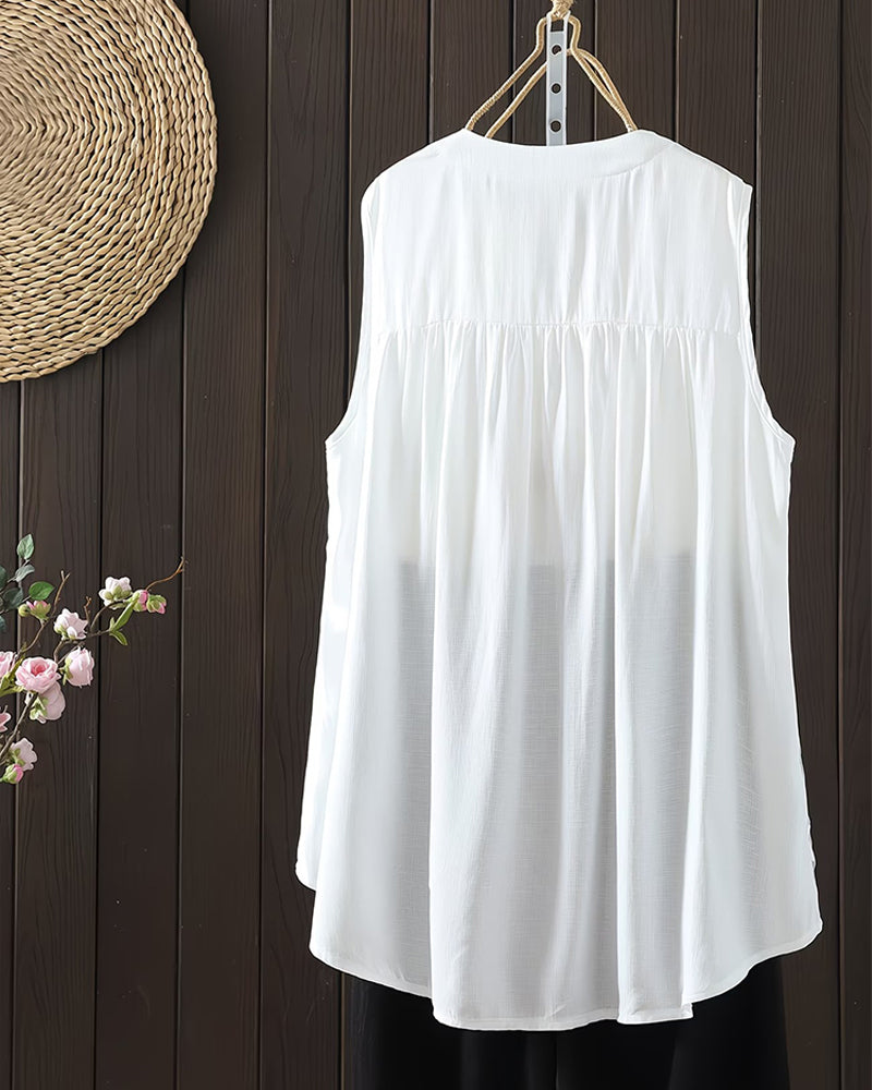 Shilika | Blusa Túnica Sin Mangas Con Cuello en V Y Estampado Floral