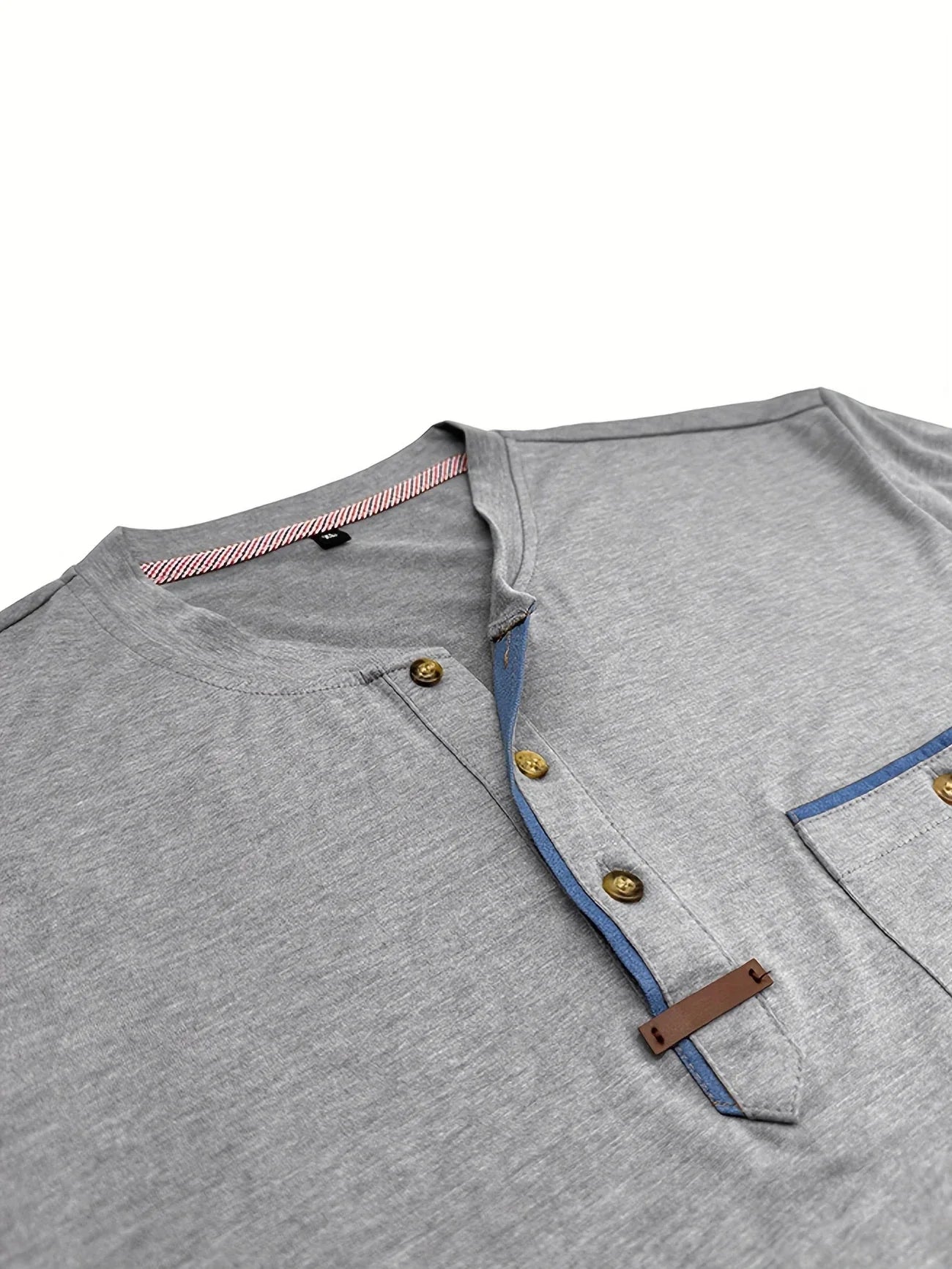 Saxon | Camiseta Henley de Manga Corta con Bolsillo