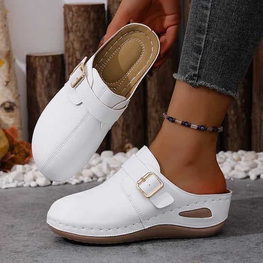 Latina - Mules con Hebilla Cuadrada Mujer