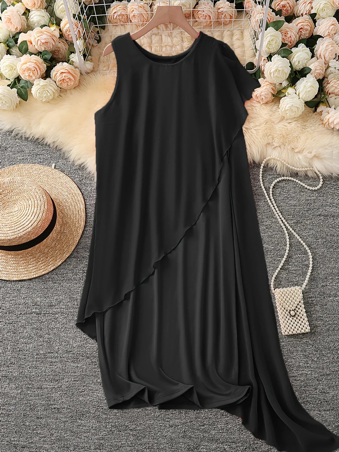 Maren | Vestido Midi Sin Mangas Con Capa