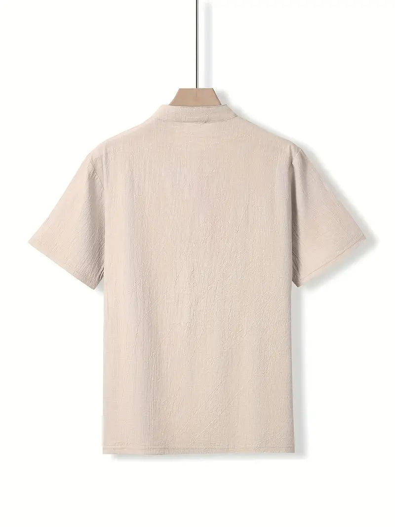 Vaughn - Camiseta Henley de Manga Corta