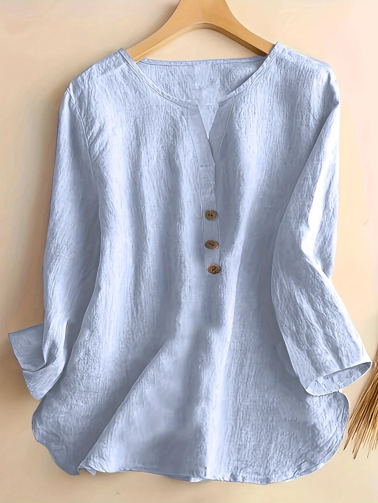 Mykaela | Blusa Informal Con Cuello Abierto y Tacto de Algodón
