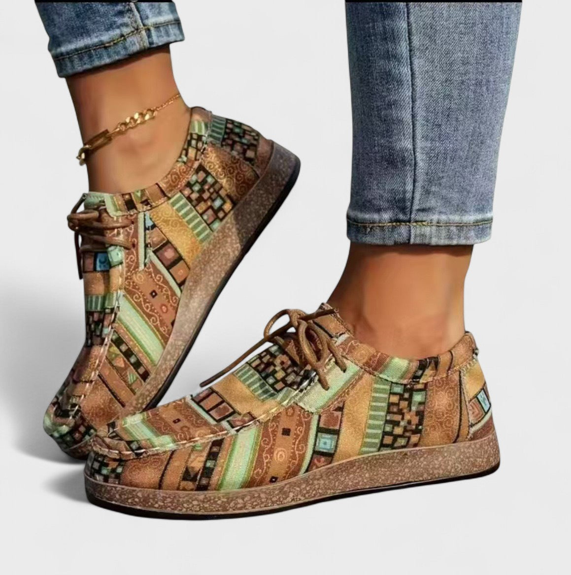 Munyika | Zapato Étnico Patchwork Plataforma Cordones Mujer