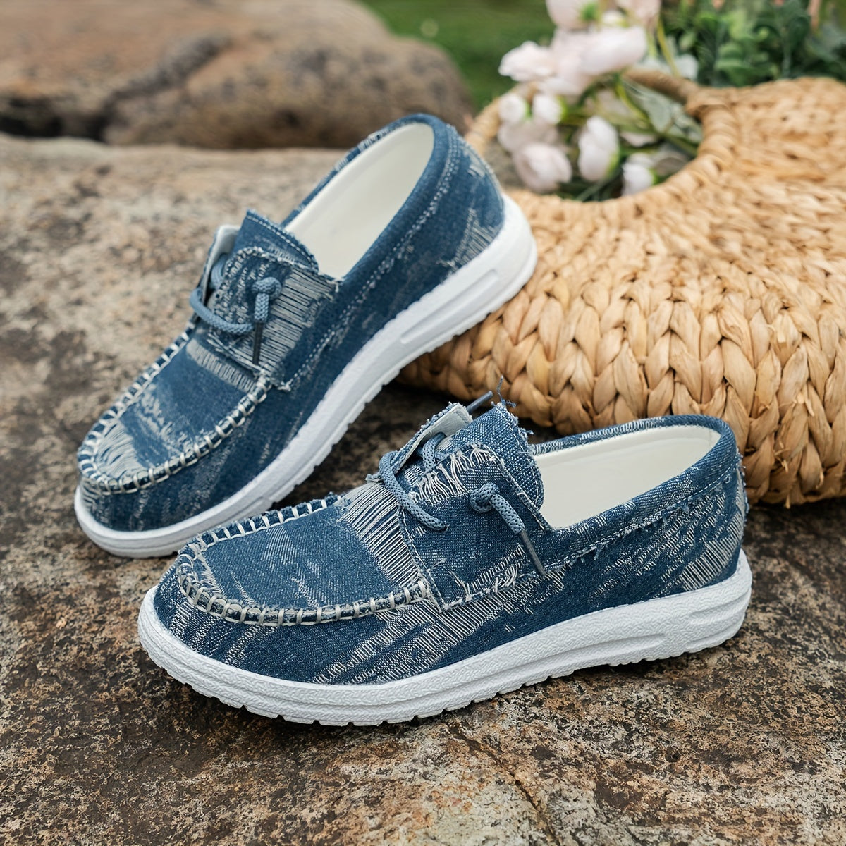 Astretira | Zapatillas Planas con Diseño Denim