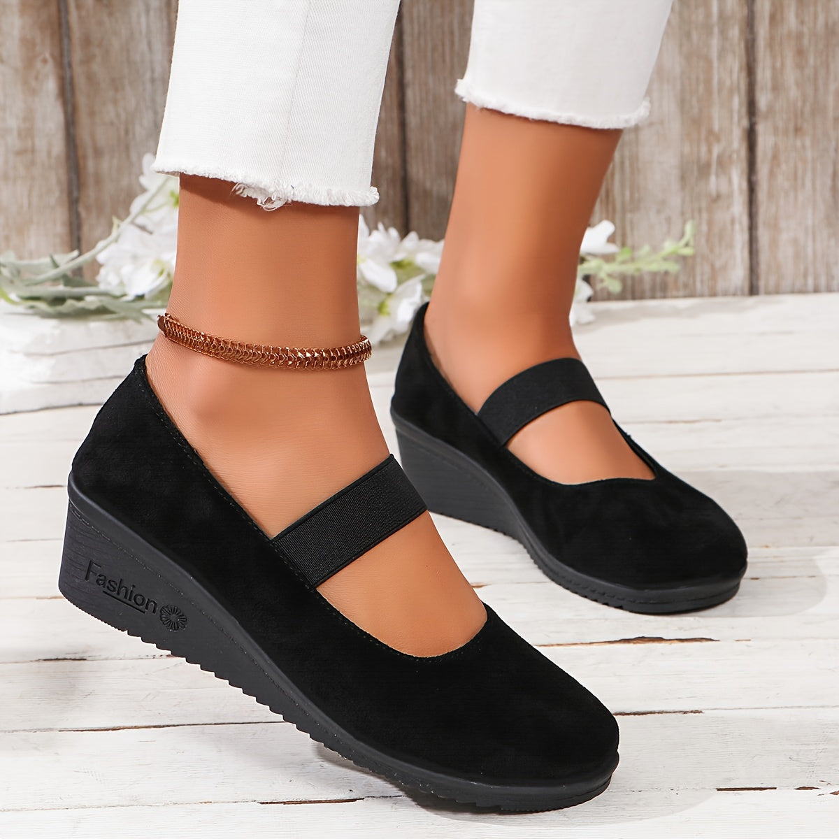 Amelia | Zapatos de cuña con diseño de tira