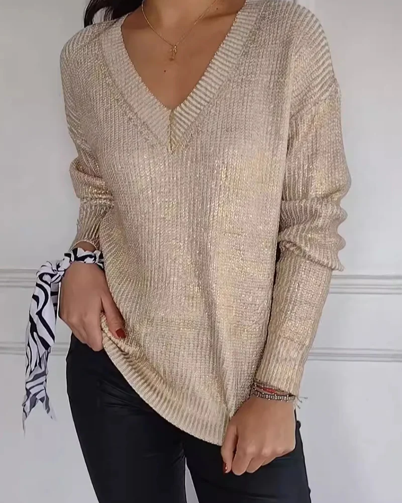 Natasja | Jersey De Punto De Manga Larga Con Cuello en V