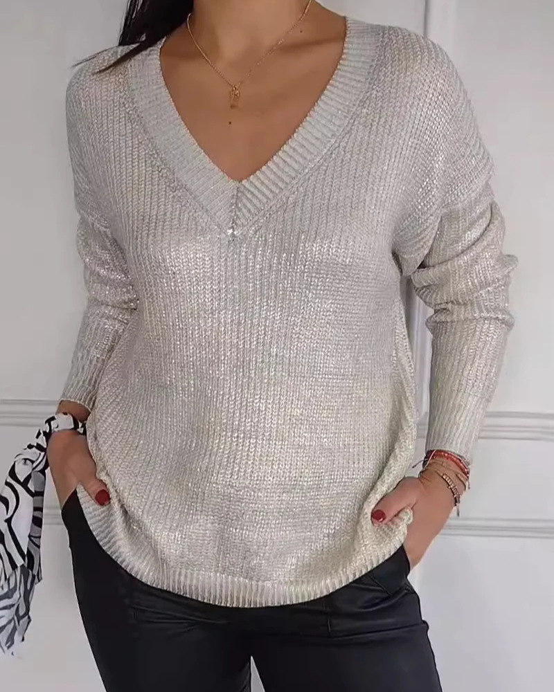 Natasja | Jersey De Punto De Manga Larga Con Cuello en V