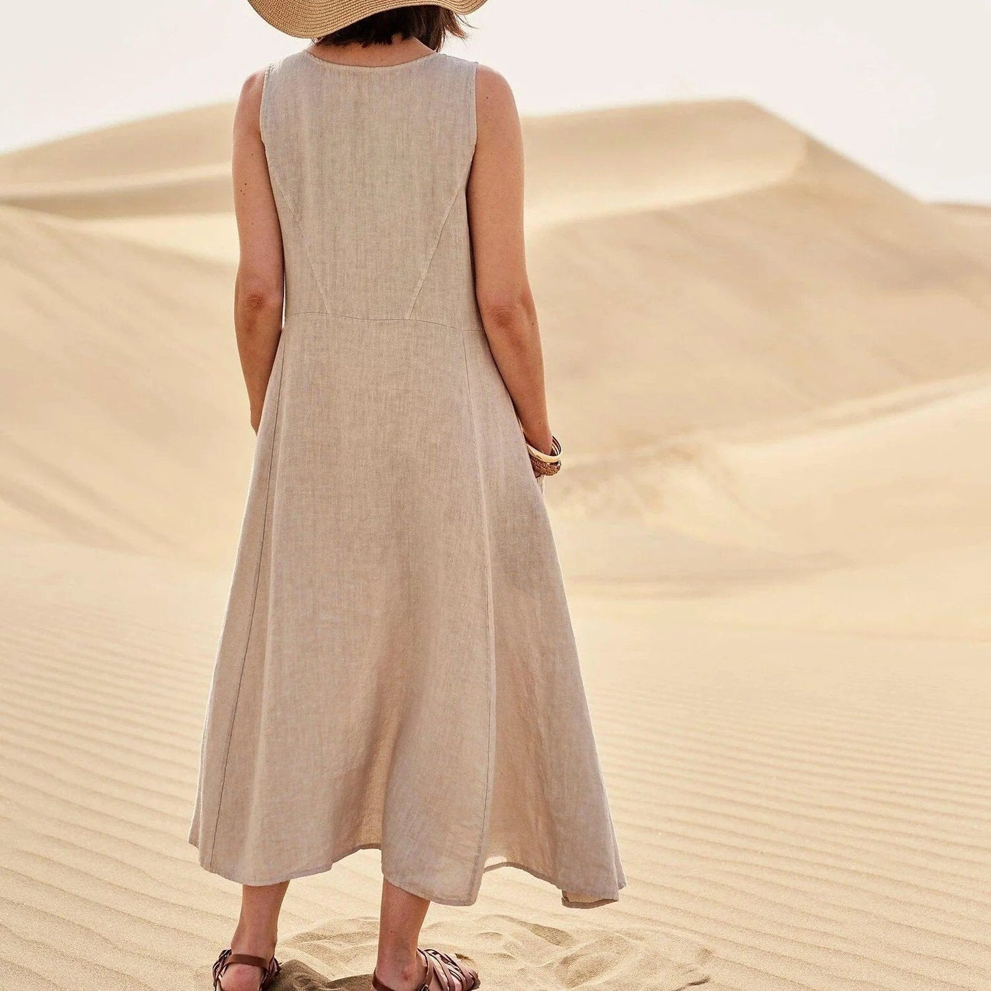 Zoha | Vestido Maxi Sin Mangas Con Bolsillos
