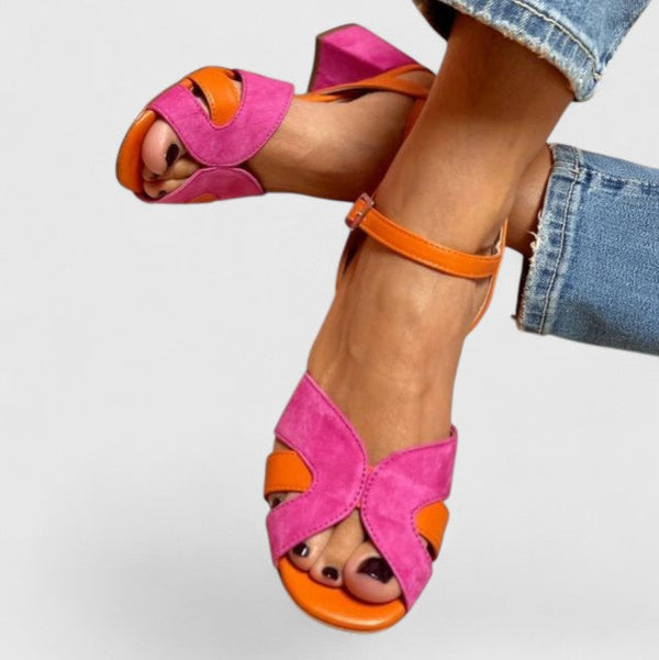 Lajana | Sandalias De Mujer Con Tiras Y Puntera Abierta en Bloques De Color