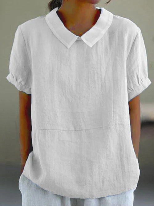 Henny | Blusa Manga Corta con Cuello Peter Pan
