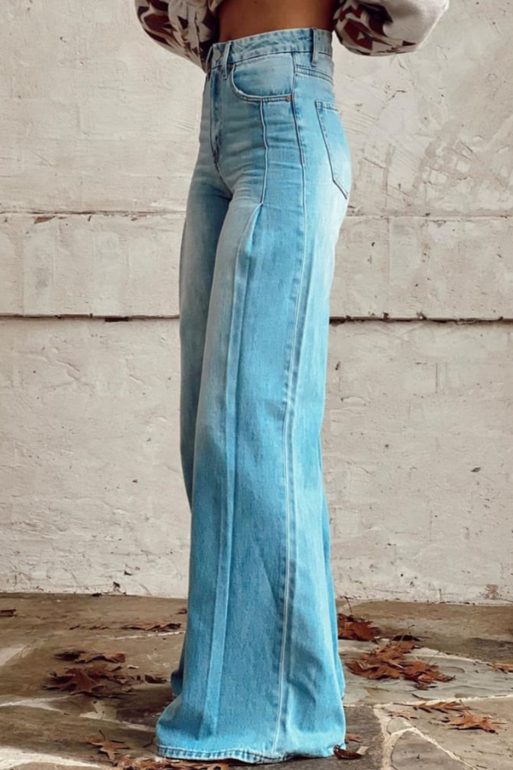 Neske | Pantalones Vaqueros De Tiro Alto Pierna Ancha