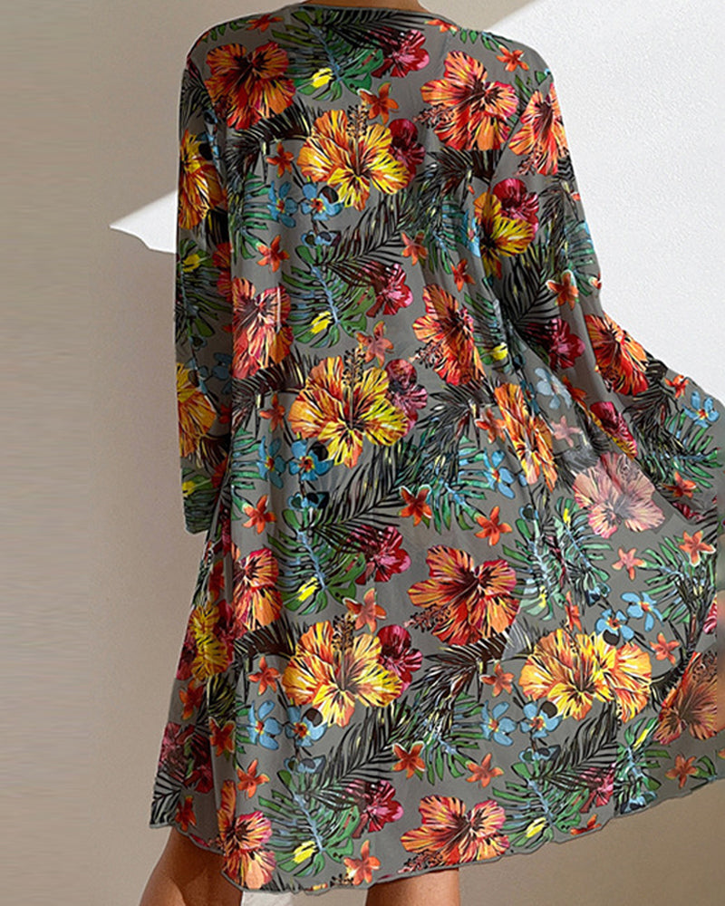 Vitoriya | Bikini Floral De Tres Piezas Con Kimono