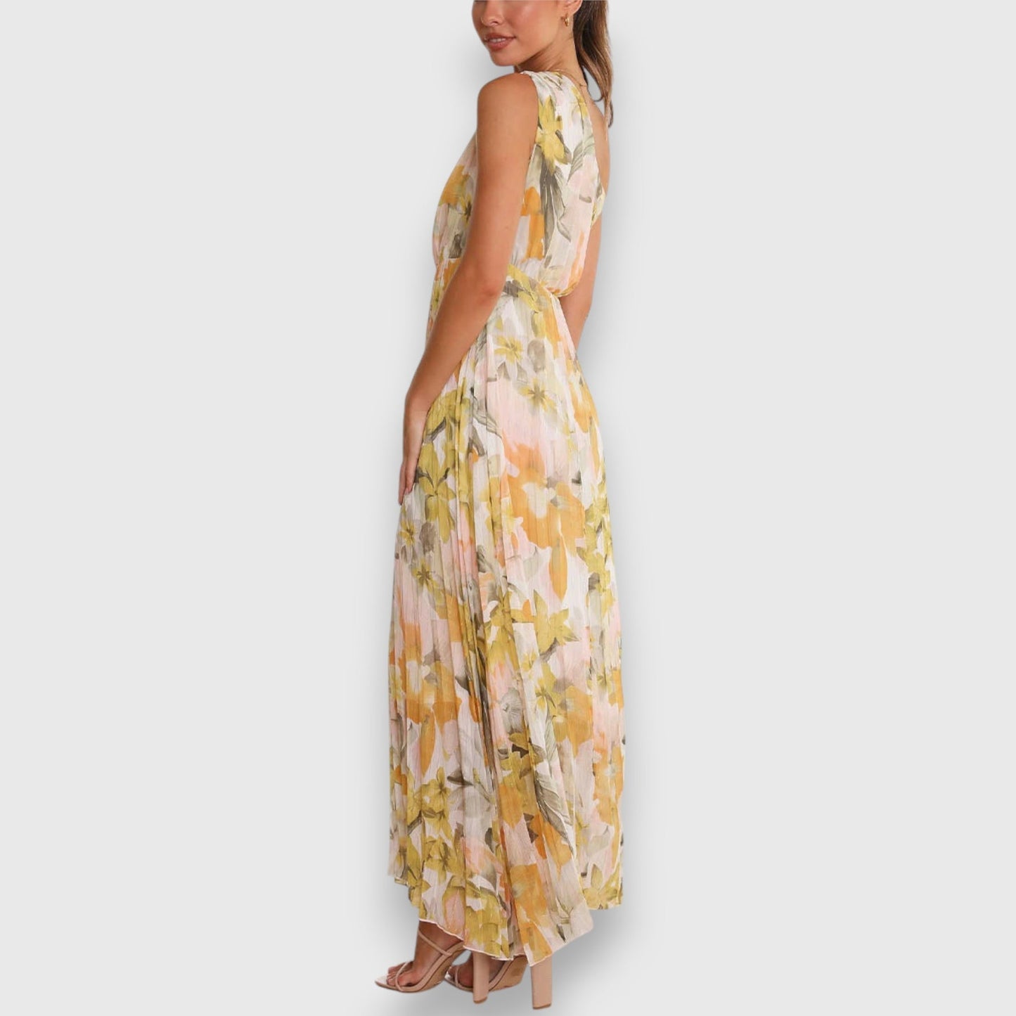 Jillian | Vestido Maxi Floral de Un Hombro