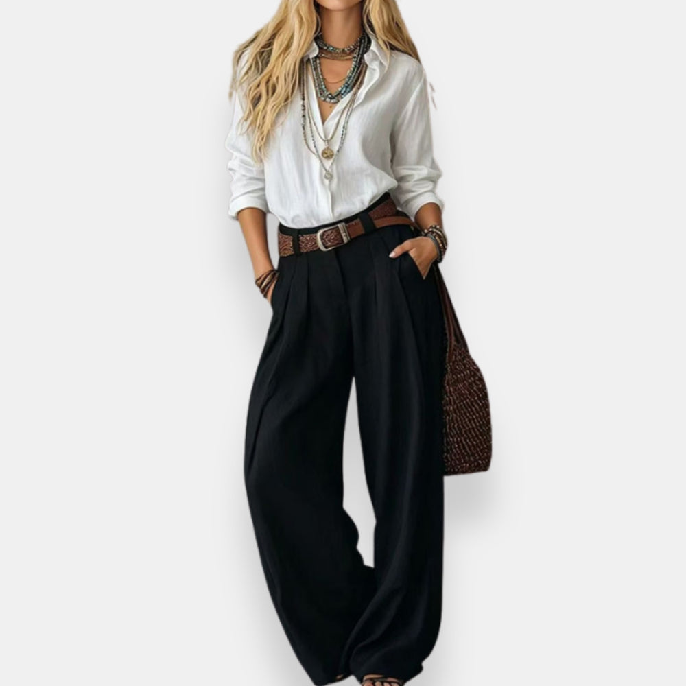 Orable | Conjunto De Camisa Y Pantalón De Pierna Ancha