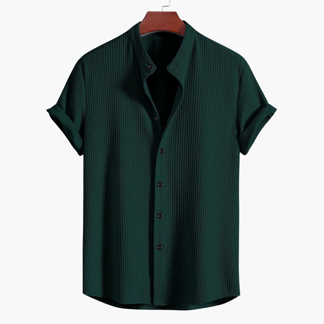 Geoffrey | Camisa De Manga Corta Con Botones Y Textura Para Hombre