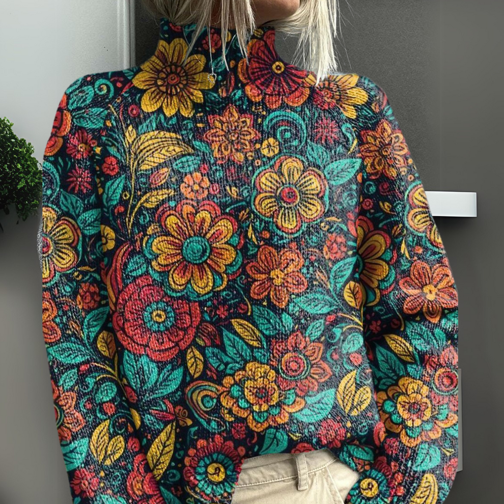 Rasha | Jersey De Punto Estampado Con Cuello Alto