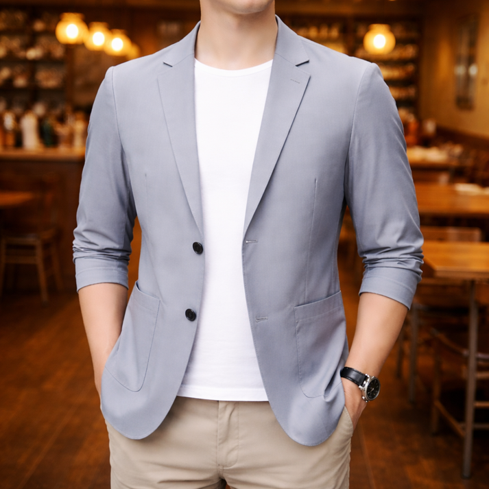 Danson | Blazer Casual con Solapas y Mangas Fruncidas