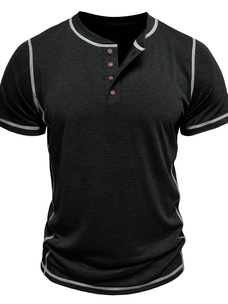 Orazio | Camiseta De Manga Corta Con Cuello Henley