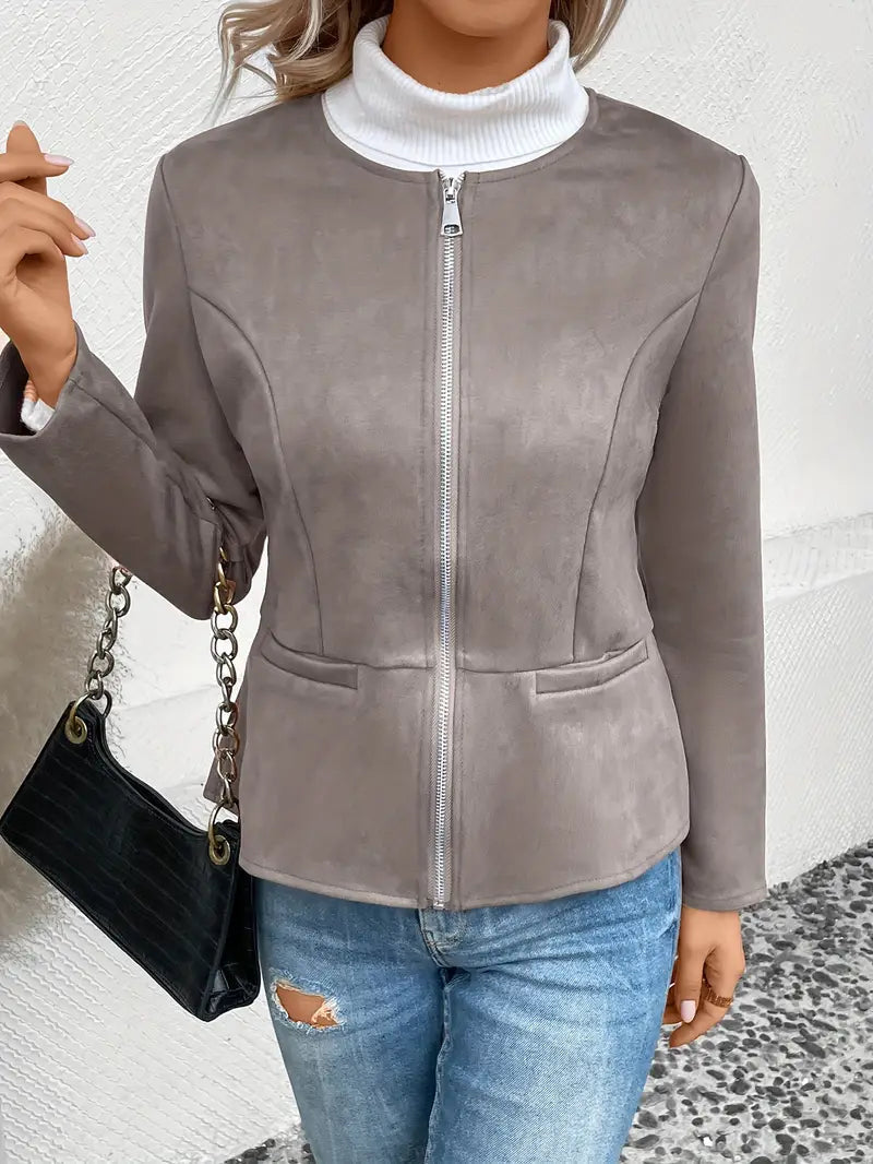 Roksana | Chaqueta Entallada de Manga Larga Con Cremallera