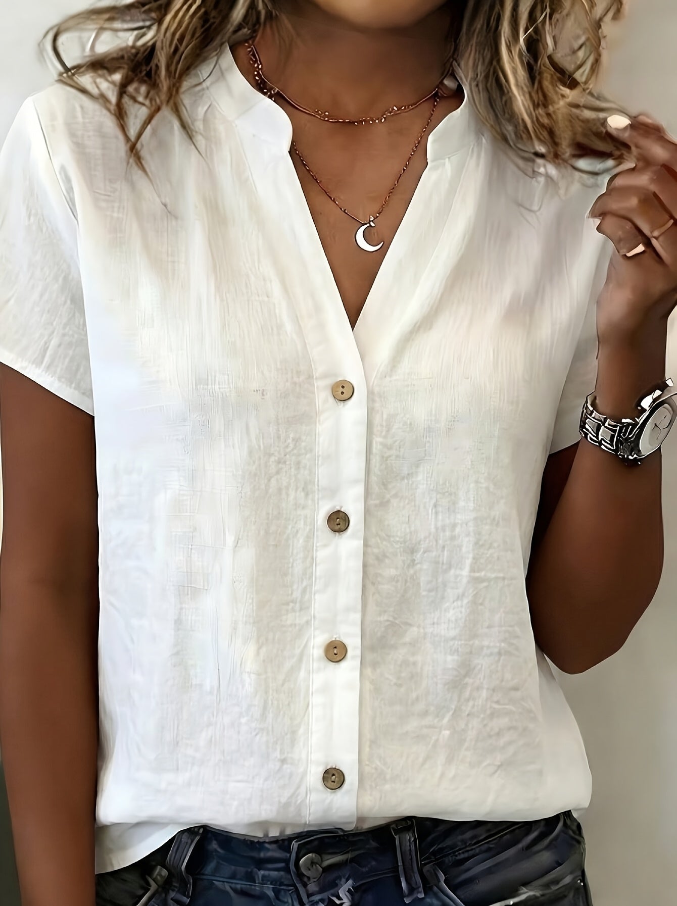 Salish | Blusa de Manga Corta con Botones