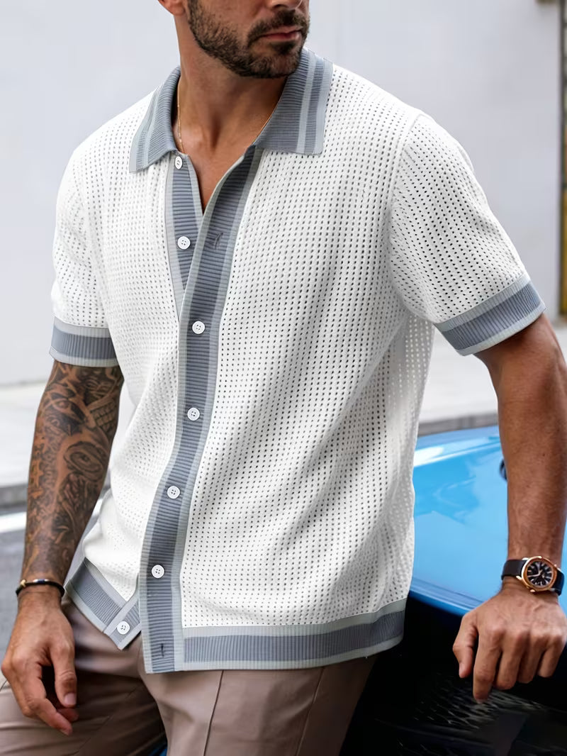 Walt | Camisa De Punto de Manga Corta Con Cuello Solapa
