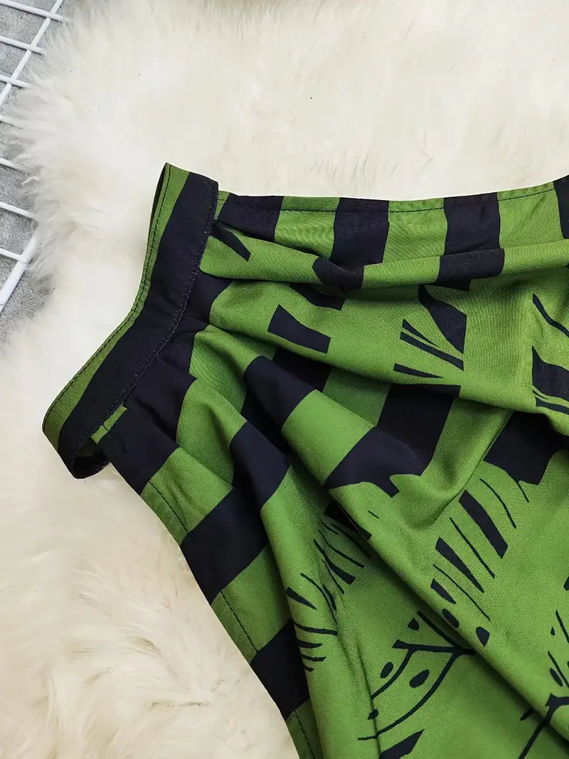Zirina | Conjunto De Top Corto Con Cuello Halter Y Pantalón De Pierna Ancha